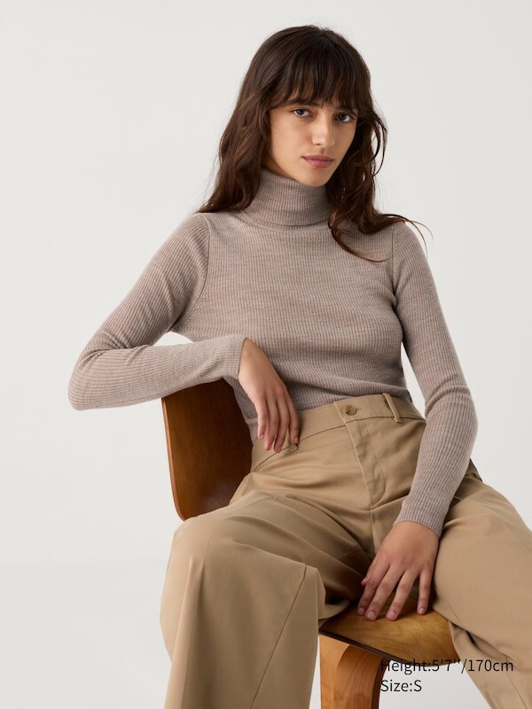 

Водолазка Uniqlo Extra Fine, бежевый