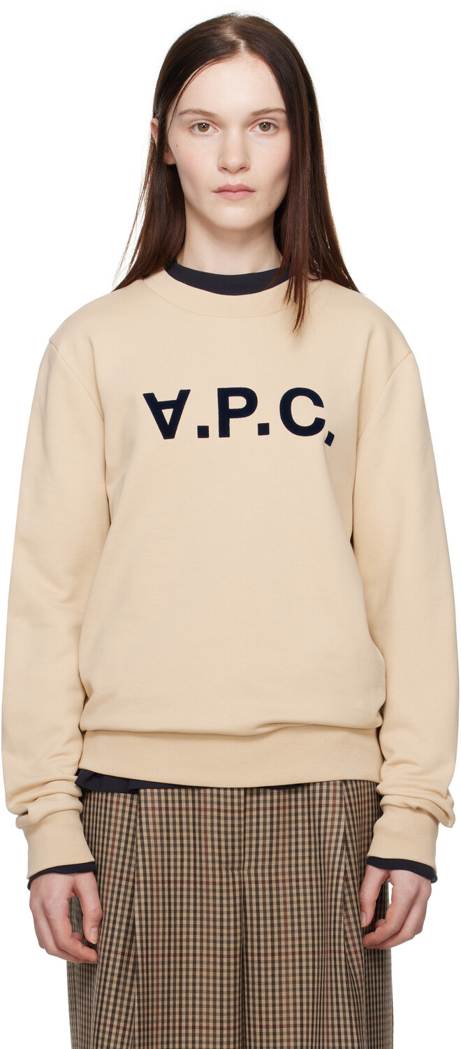 

Бежевая толстовка Standard Grand 'VPC' A.P.C., бежевый/темно-синий