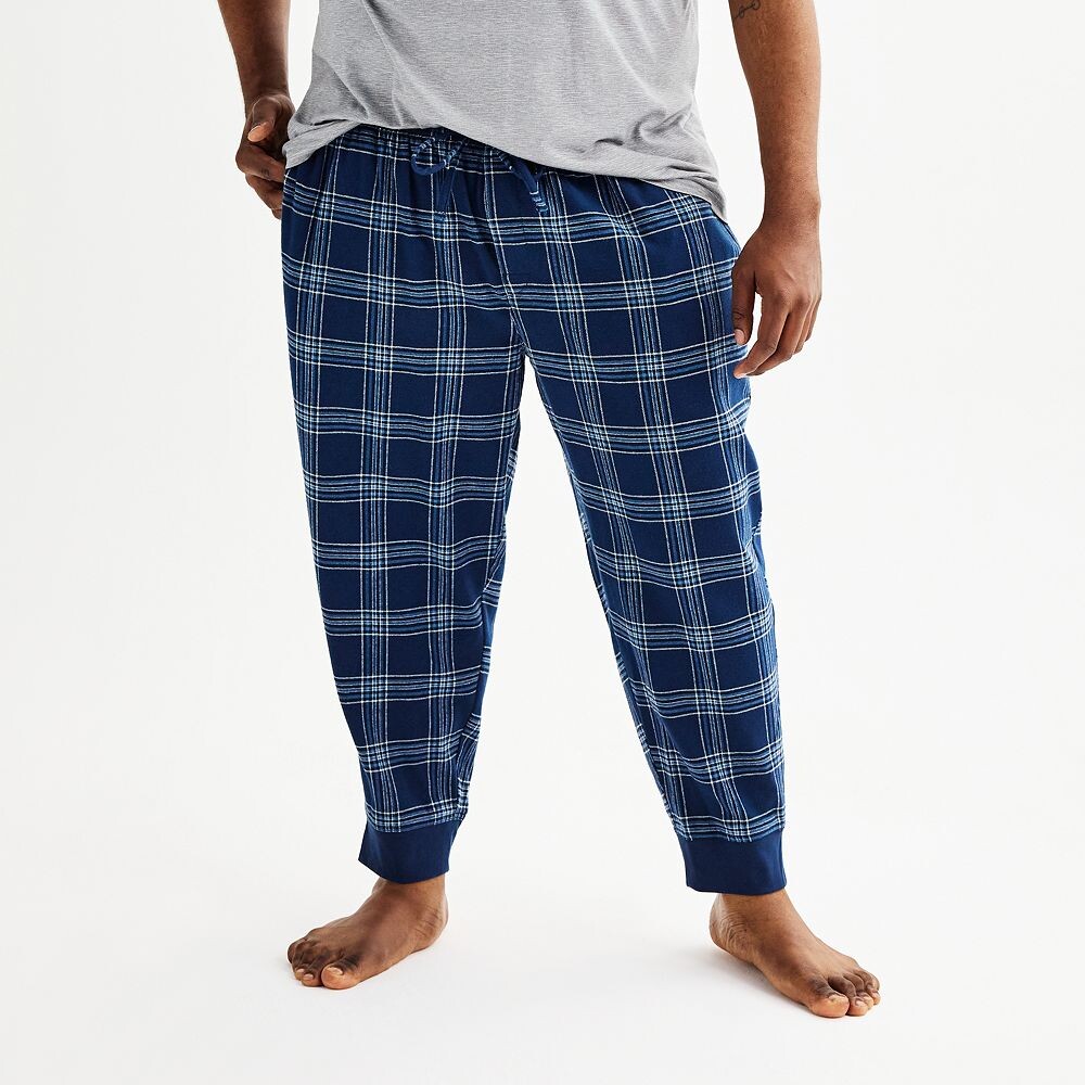 

Big & Tall Sonoma Goods For Life Пижамные штаны с фланелевыми полосками внизу, цвет Blue Window Plaid