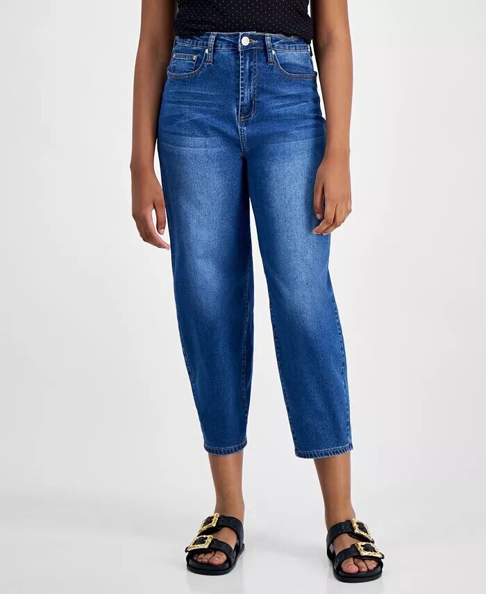 

Укороченные джинсы-бочонки с высокой посадкой для юниоров Gogo Jeans, синий