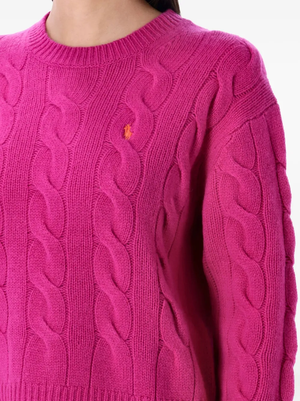 Свитер фактурной вязки POLO RALPH LAUREN, розовый — фото 3