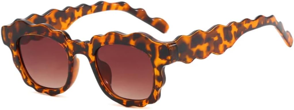 

Модные солнцезащитные очки необычной расцветки для женщин, с защитой от УФ-излучения UV400, для мужчин, трендовые, для путешествий, уникальные, для вечеринок VVTWSSW, Leopard Tea