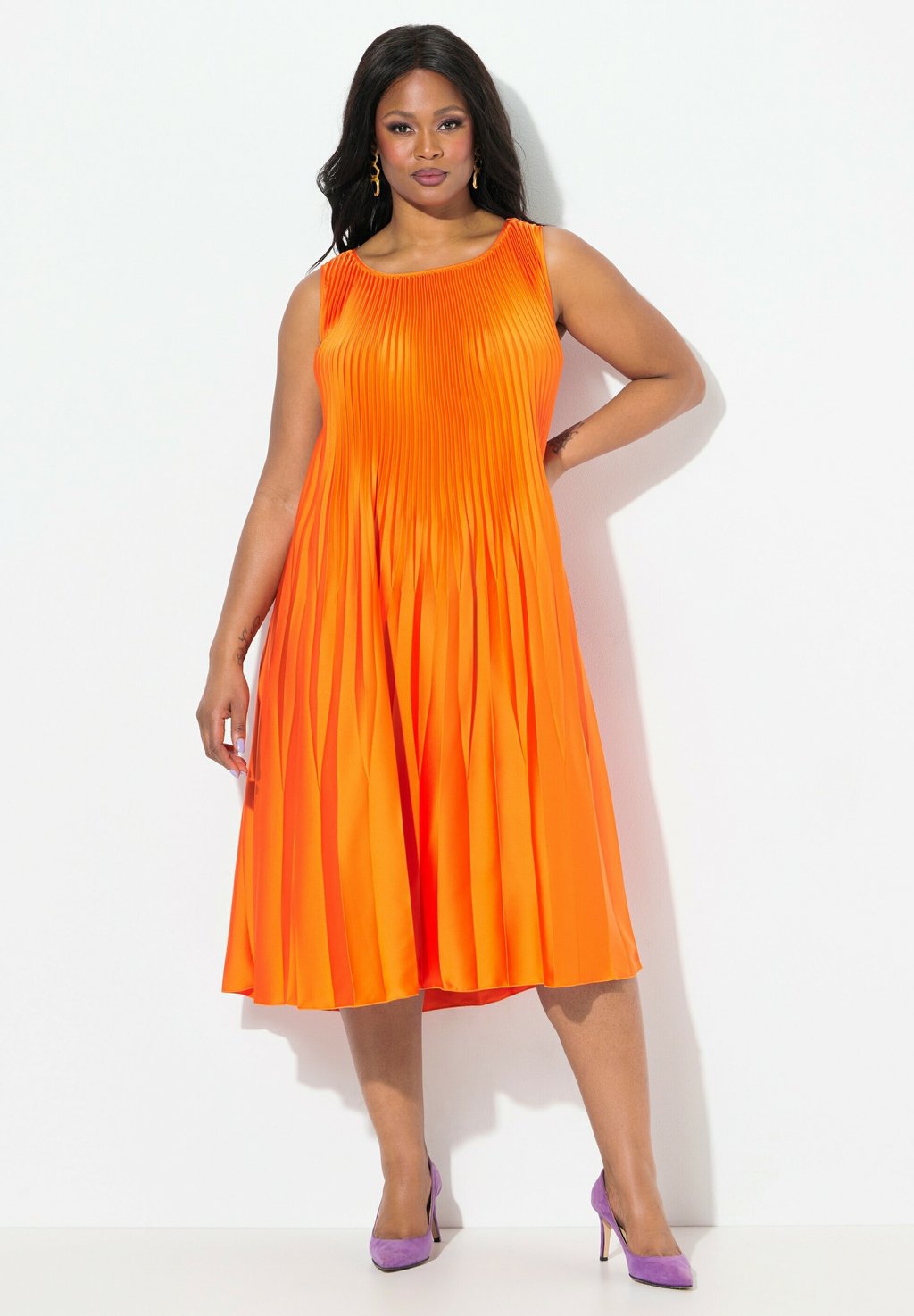 

Коктейльное платье / Вечернее платье PLEATED SLEEVELESS Ulla Popken, оранжевый