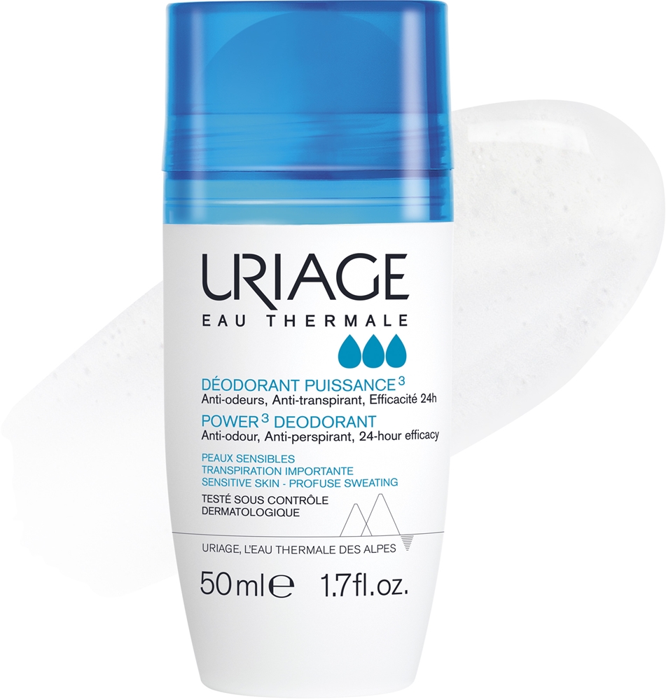 Дезодорант-Ролик Hygiène power3 для удаления белых и желтых пятен Uriage, 50 мл — фото 2