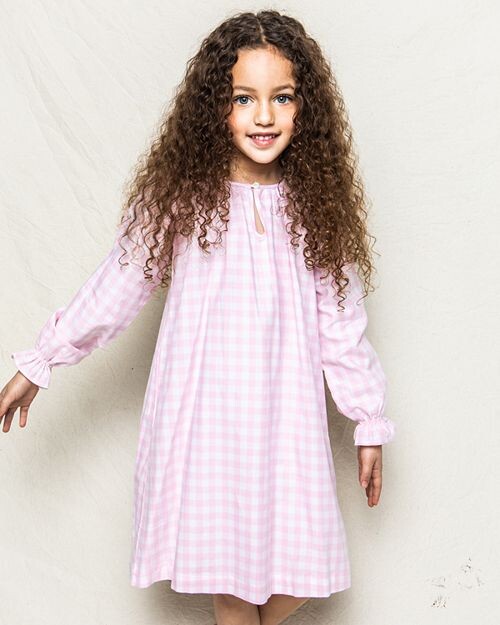 Ночная рубашка Delphine в розовую клетку для девочек Petite Plume, цвет Pink — фото 2