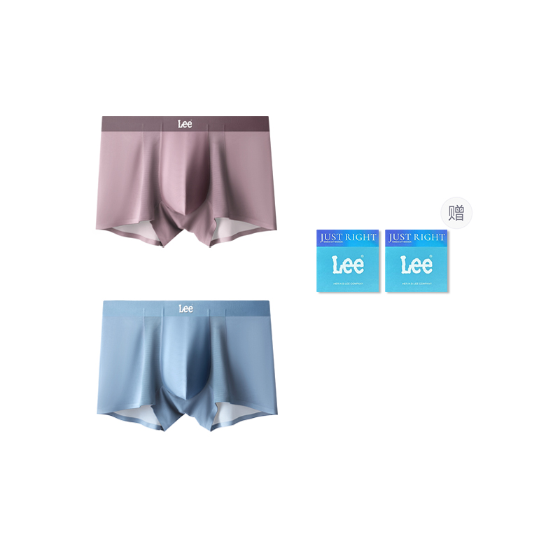 

Трусы мужские дышащие бесшовные антибактериальные с высокой упругостью боксеры 4 шт набор в подарочной упаковке Lee, синий