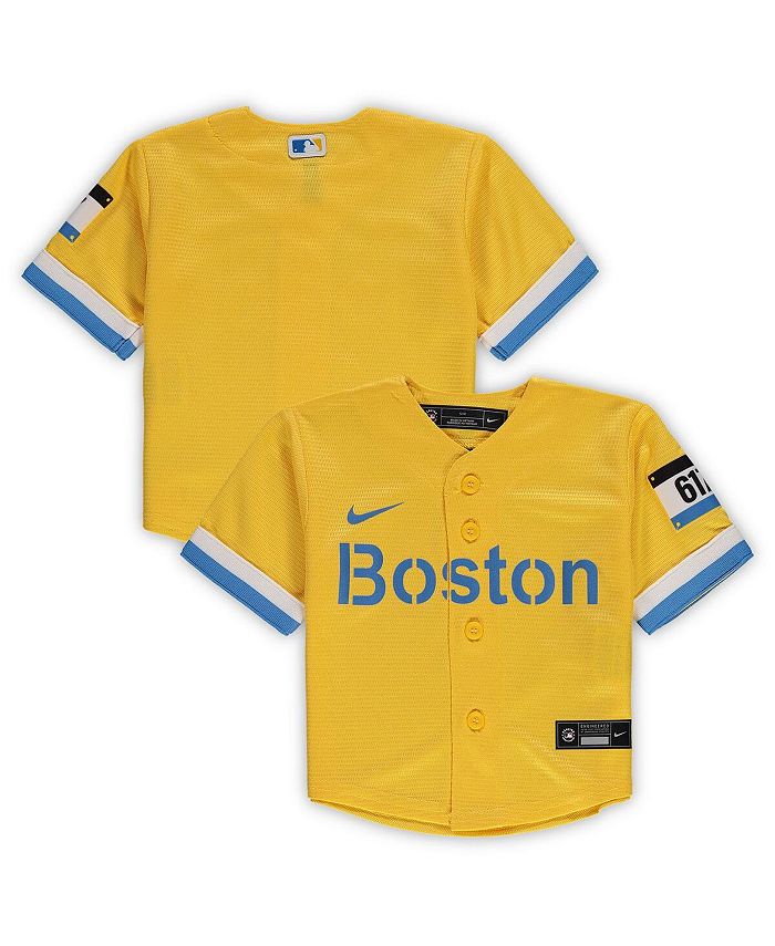 

Реплика Джерси Gold Boston Red Sox MLB City Connect для мальчиков и девочек для новорожденных Nike, золотой, Желтый, Реплика Джерси Gold Boston Red Sox MLB City Connect для мальчиков и девочек для новорожденных Nike, золотой