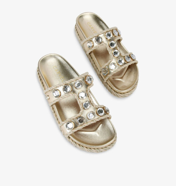 Босоножки из искусственной кожи Sorella, украшенные кристаллами Carvela, золотой — фото 2