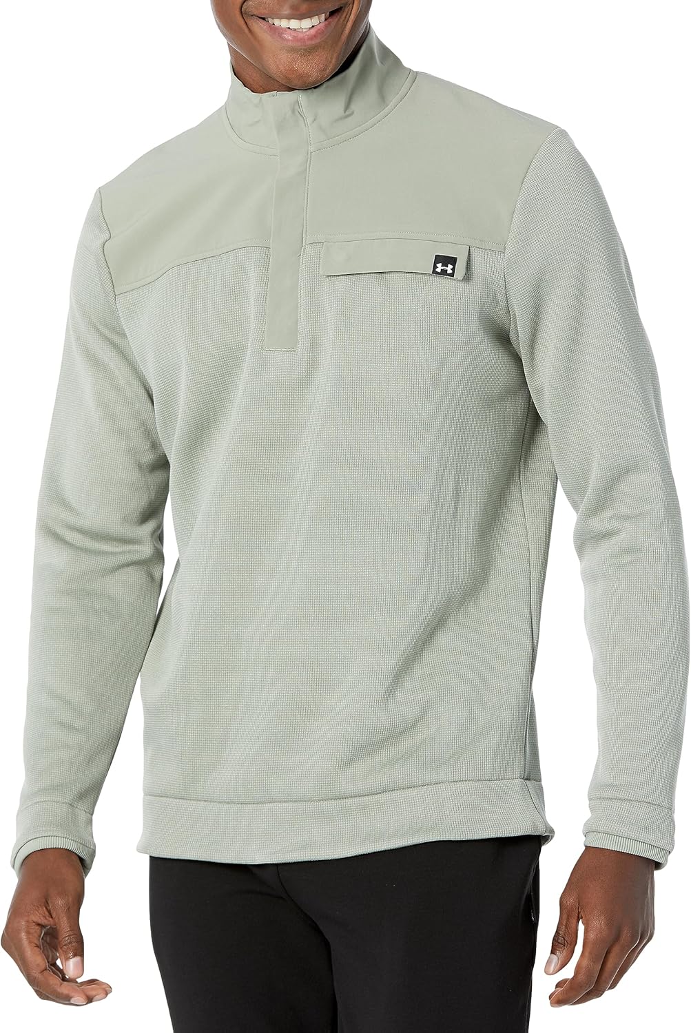 

Толстовка Under Armour Drive Storm Sweaterfleece с молнией до середины груди, (504) Grove Green/White