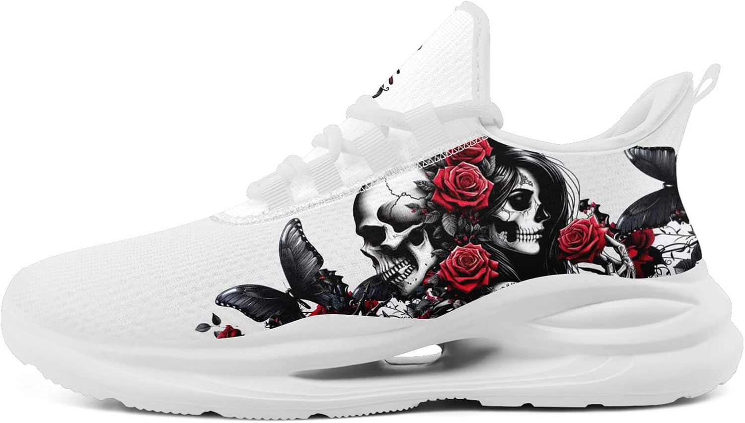 

Кроссовки женские с черепом и розой, легкие для бега, мужские дышащие кроссовки для ходьбы, унисекс, стильные готические панк кроссовки для тренировок и улицы Awsole, белый/черный/красный/серый/угольный