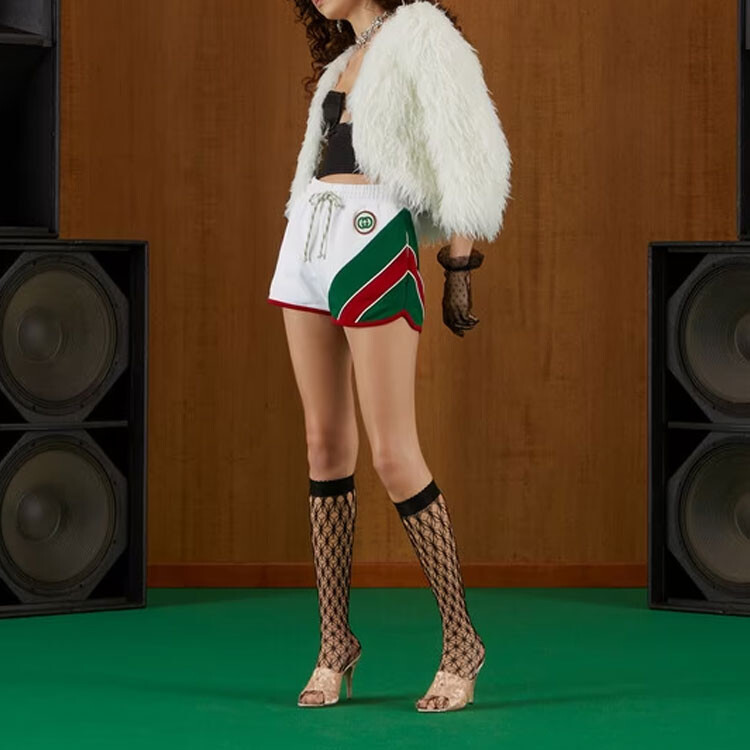 Шорты женские Gucci короткие, премиум дизайн, белый — фото 2