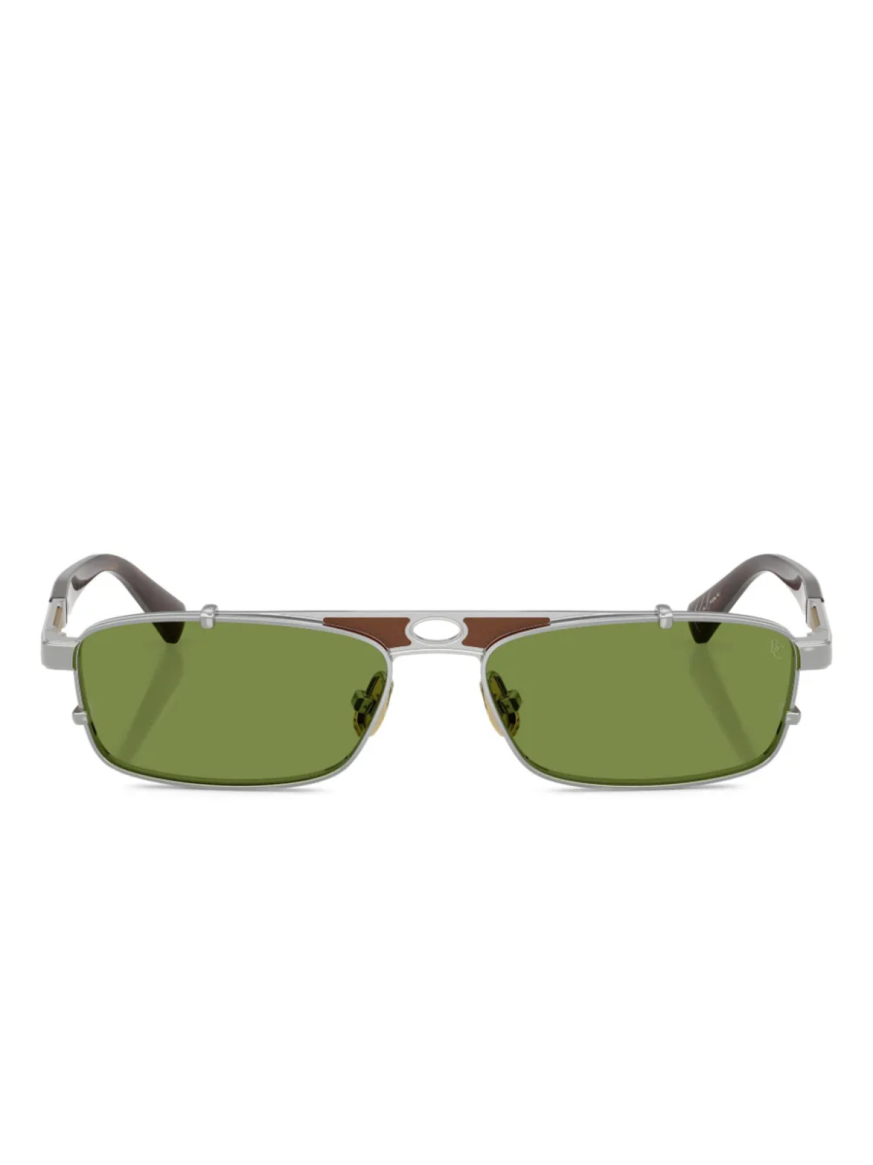 

Brunello Cucinelli rectangle-frame солнцезащитные очки, серебряный