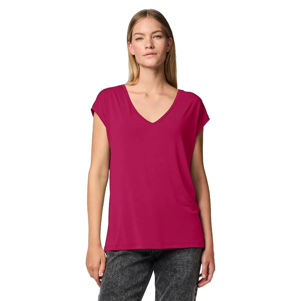 

Футболка Pieces Kamala short sleeve v neck, розовый