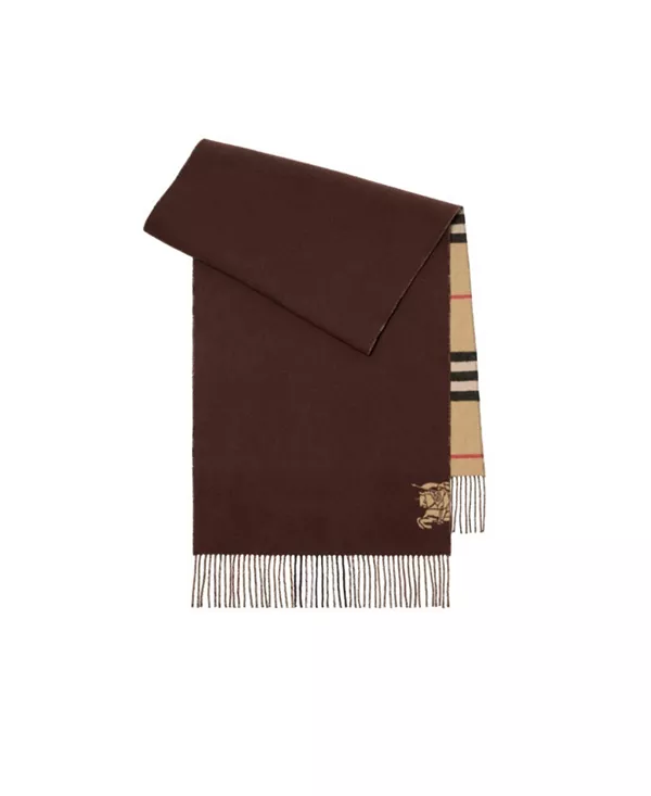 

Широкий двусторонний клетчатый кашемировый шарф Burberry, серый