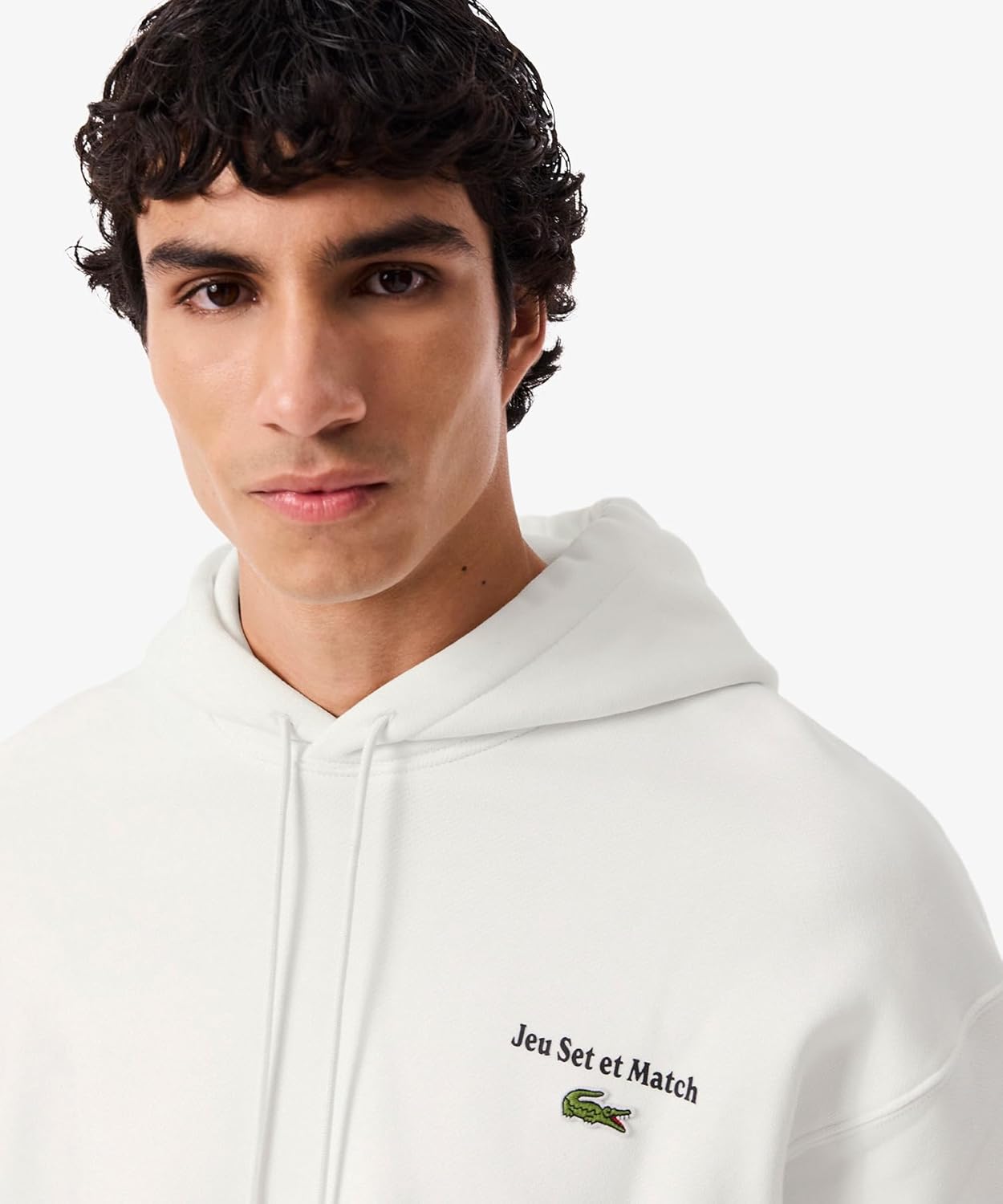 Мужская толстовка Lacoste (официальная) Jeu Set et Match с принтом на спине, белый — фото 3