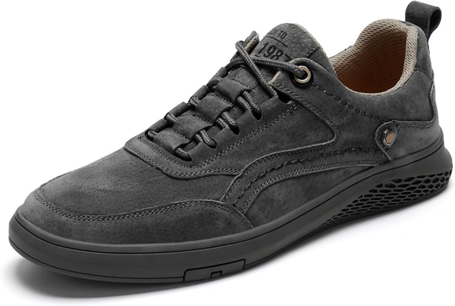 

Мужские повседневные спортивные кроссовки с дышащей сеткой, мягкой подошвой, легкие, противоскользящие, для вождения, стильные офисные туфли, подходят для прогулок, покупок и школы Houdbdol, серый