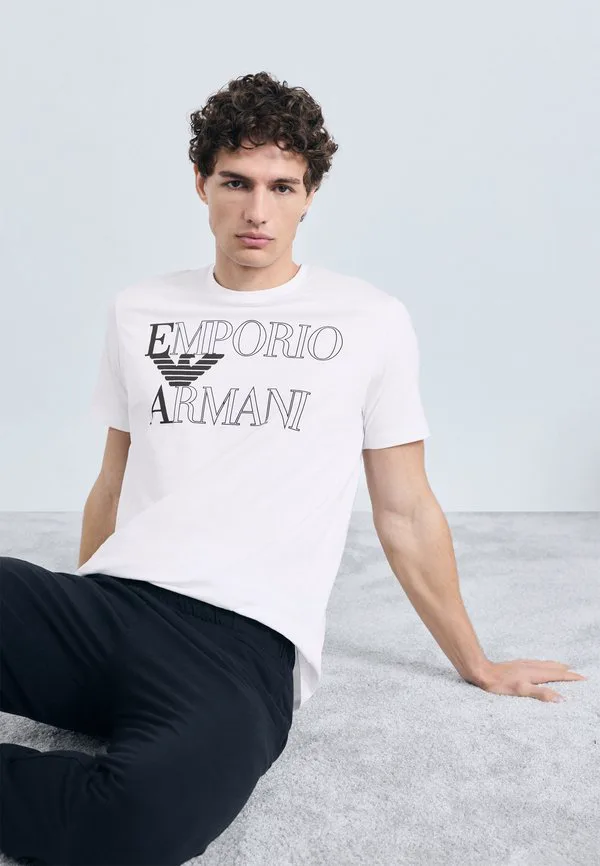 Пижамная футболка с круглым вырезом Emporio Armani, White