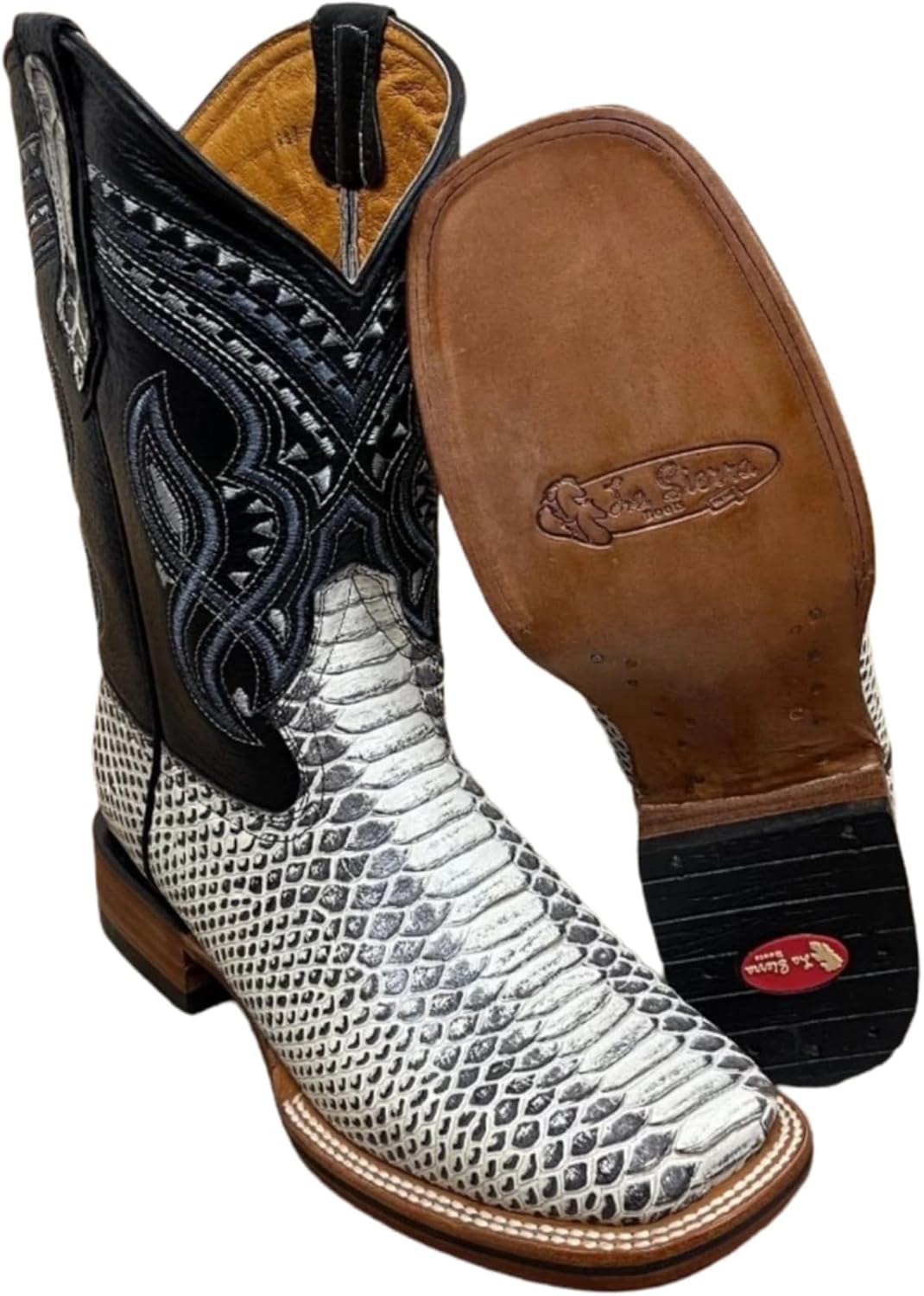 

Мужские натуральные кожаные ботинки Dona Michi с питоновым принтом, квадратный носок, ручная работа, Natural