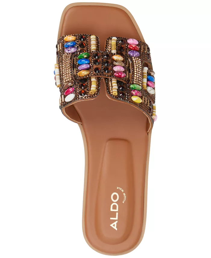 Женские босоножки-слипоны Eleny с декоративными элементами ALDO, коричневый — фото 4