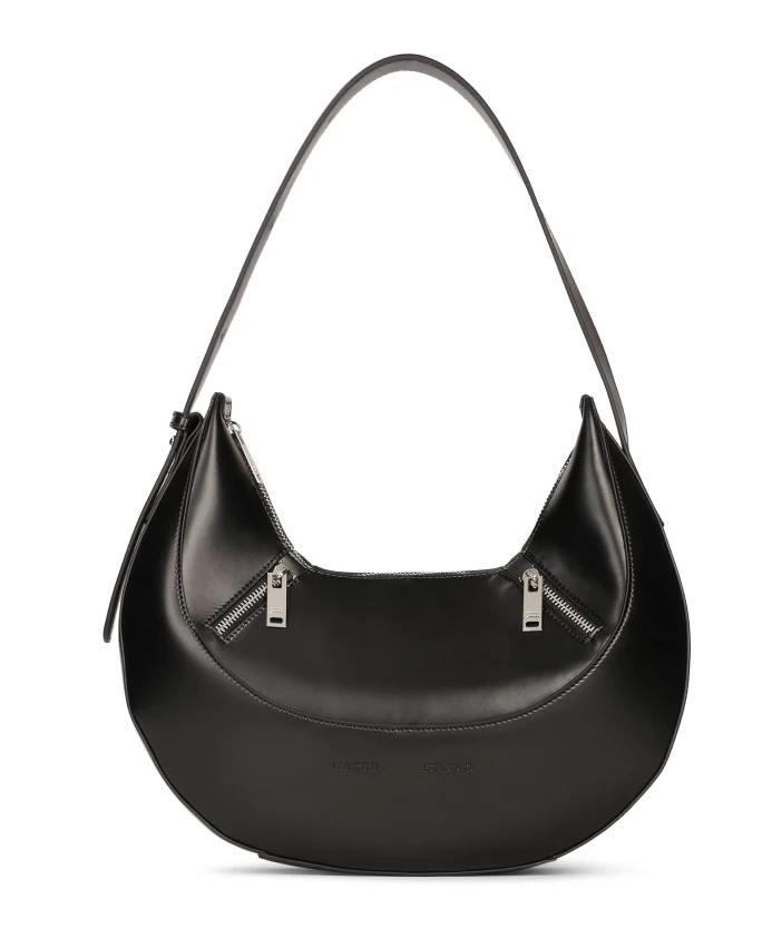 

Кожаная сумка через плечо округлой формы. Kazar Studio, черный