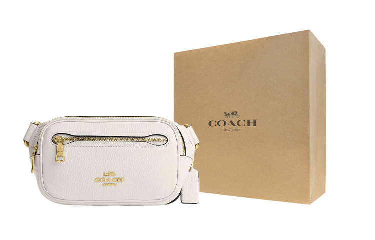 

Coach Сумка через плечо из зернистой кожи, мини-поясная сумка для женщин, белая