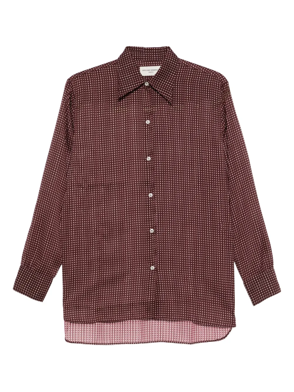 

Рубашка с геометрическим принтом Officine Generale, красный