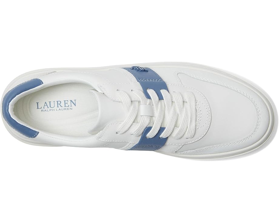 Кроссовки Lauren Ralph Lauren Harlie Color-Blocked Leather Sneakers, цвет Snow White/Bianco/Capri Blue — фото 2
