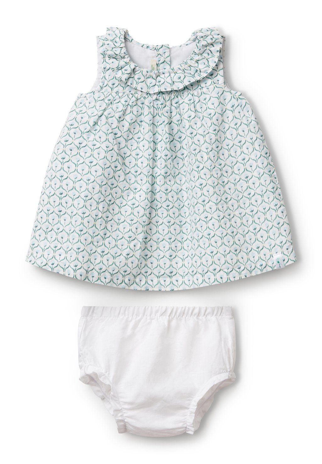 

Повседневное платье WITH RUFFLED COLLAR , United Colors of Benetton, белый