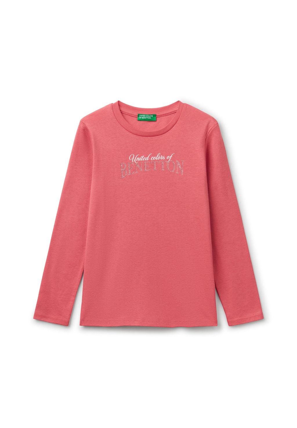 

Футболка с длинным рукавом WITH GLITTERY PRINT United Colors of Benetton, фуксия