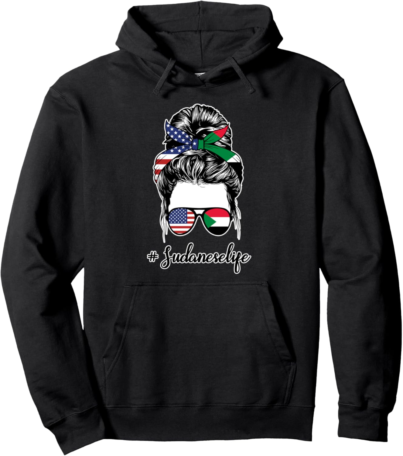 

Худи с изображением флага Судана Humor Sudanese Roots & Sudanese Flag Gift Ideas, черный