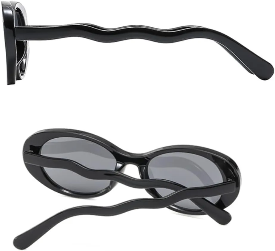 

Солнцезащитные очки для мужчин и женщин - защита UV400 - маленькие овальные градиентные линзы для занятий спортом на открытом воздухе и вождения DSVIGF, Leopard