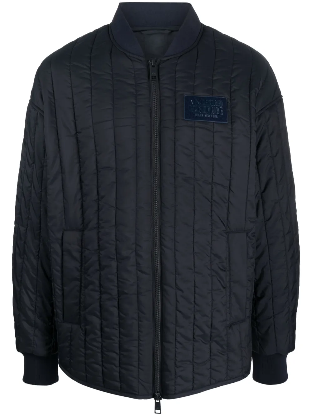 

Стеганый бомбер с нашивкой-логотипом Armani Exchange, синий