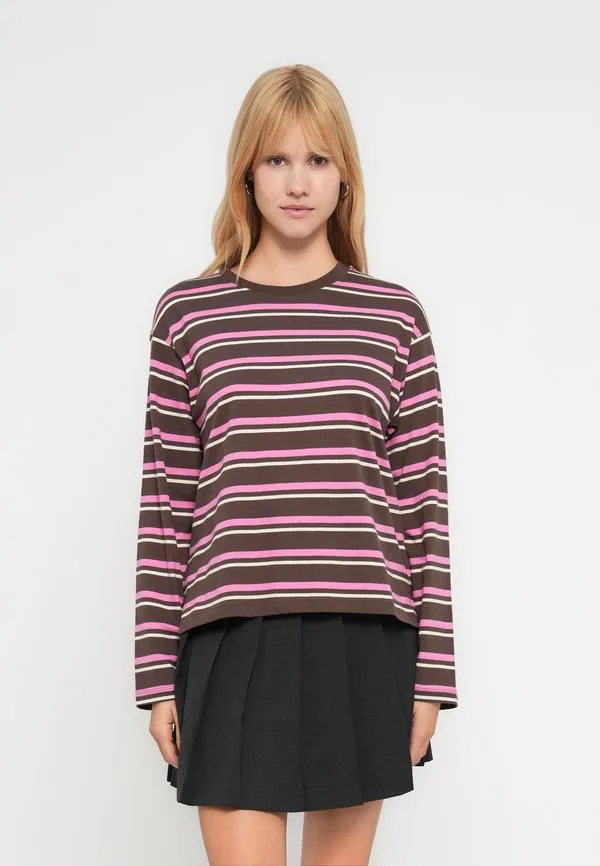 

Футболка с длинными рукавами onlmay life stripe Only, Chocolate Martini/Wild Orchid/Birch, Коричневый, Футболка с длинными рукавами onlmay life stripe Only, Chocolate Martini/Wild Orchid/Birch