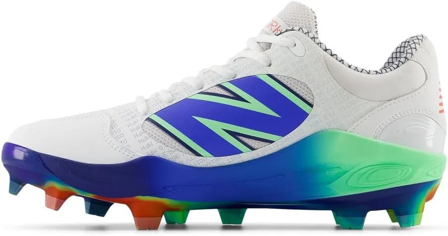 Мужские бейсбольные кроссовки New Balance Fresh Foam 3000 V6 для прогулок по лужайке, White Electric Jade Bright Lapis — фото 2