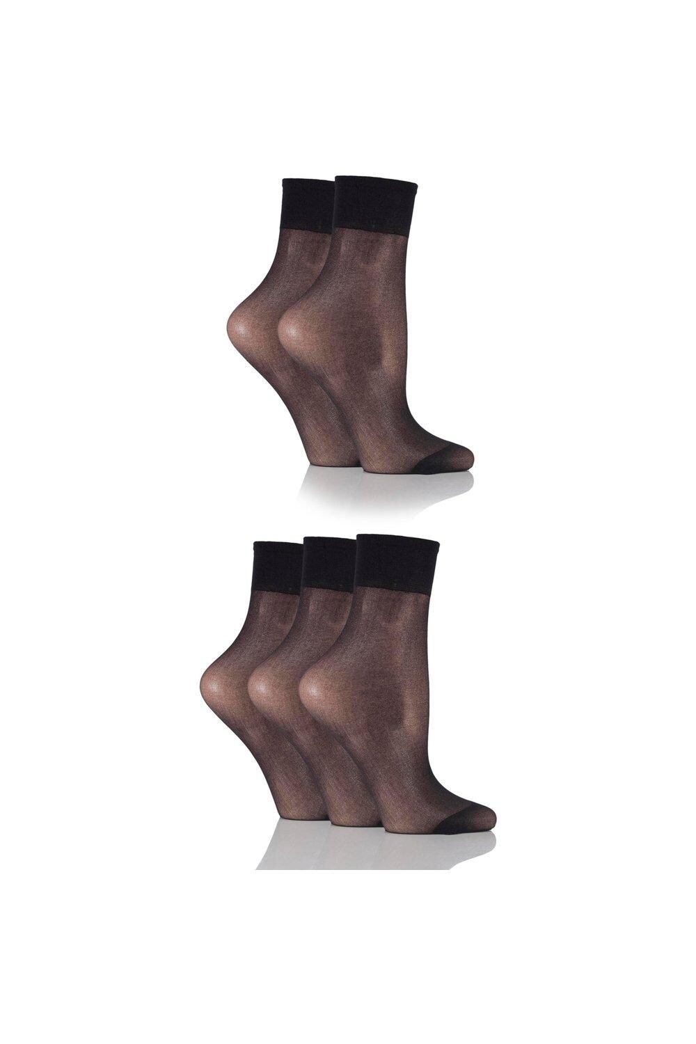 

5 пар босоножек до щиколотки плотностью 15 ден SOCKSHOP, черный