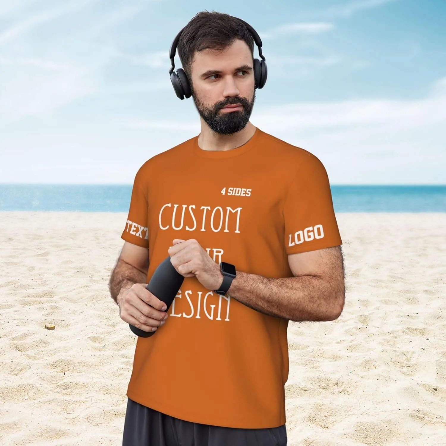 Футболка Custom для мужчин с принтом на все стороны — фото 3