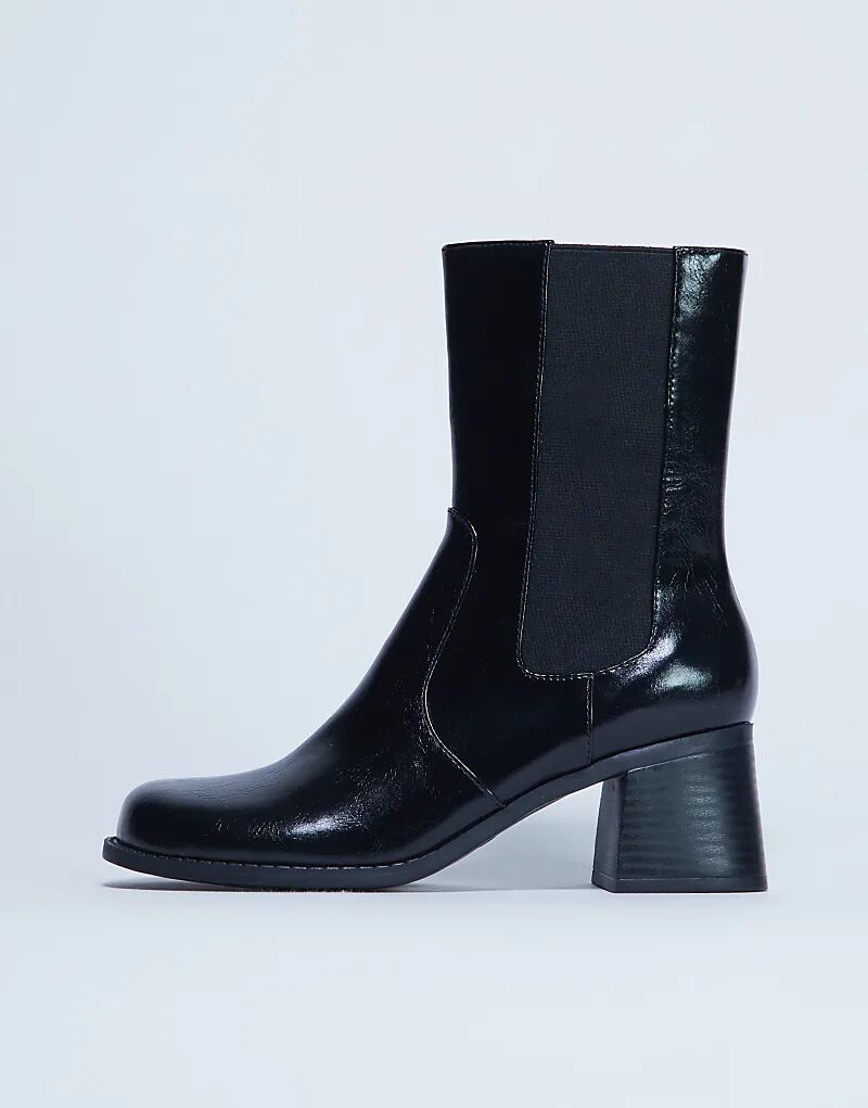 Ботинки челси Topshop Myra на блочном каблуке черного цвета