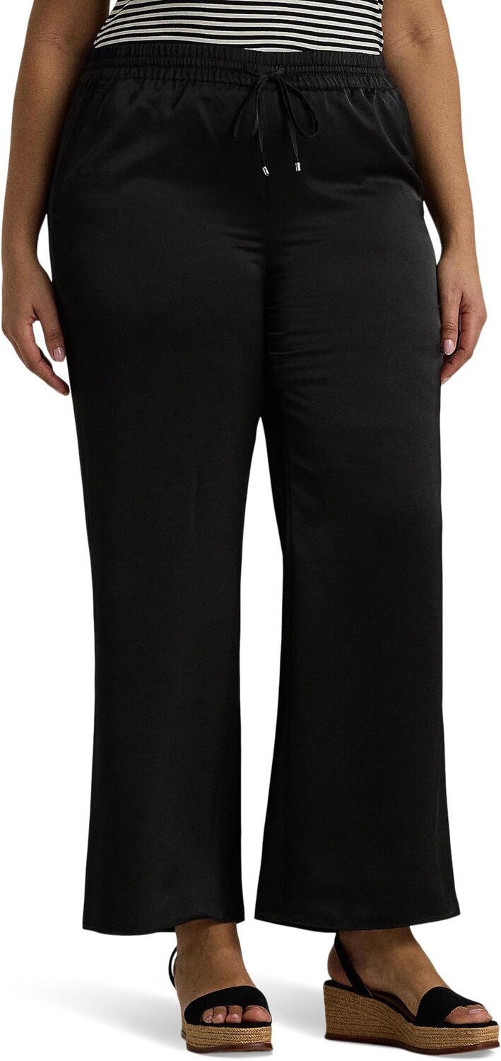 

Брюки LAUREN Ralph Lauren Plus-Size Satin Charmeuse Wide-Leg Pant, черный