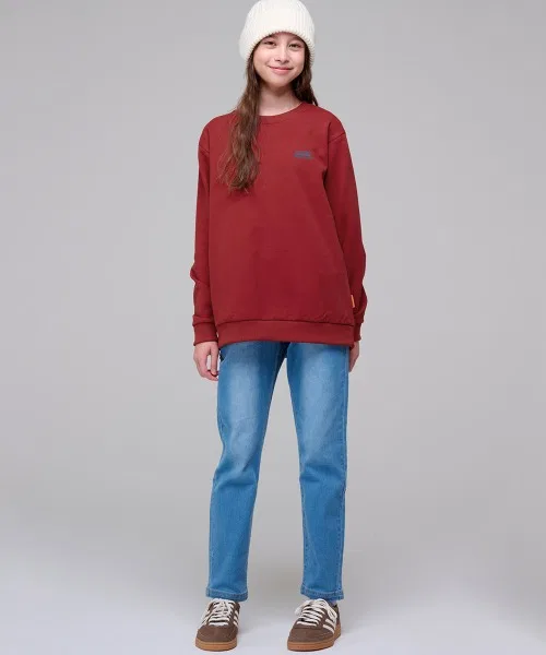 Свитшот детский с начесом KRIFF MAYER Crew Neck Cliff Rabbit, красный — фото 3
