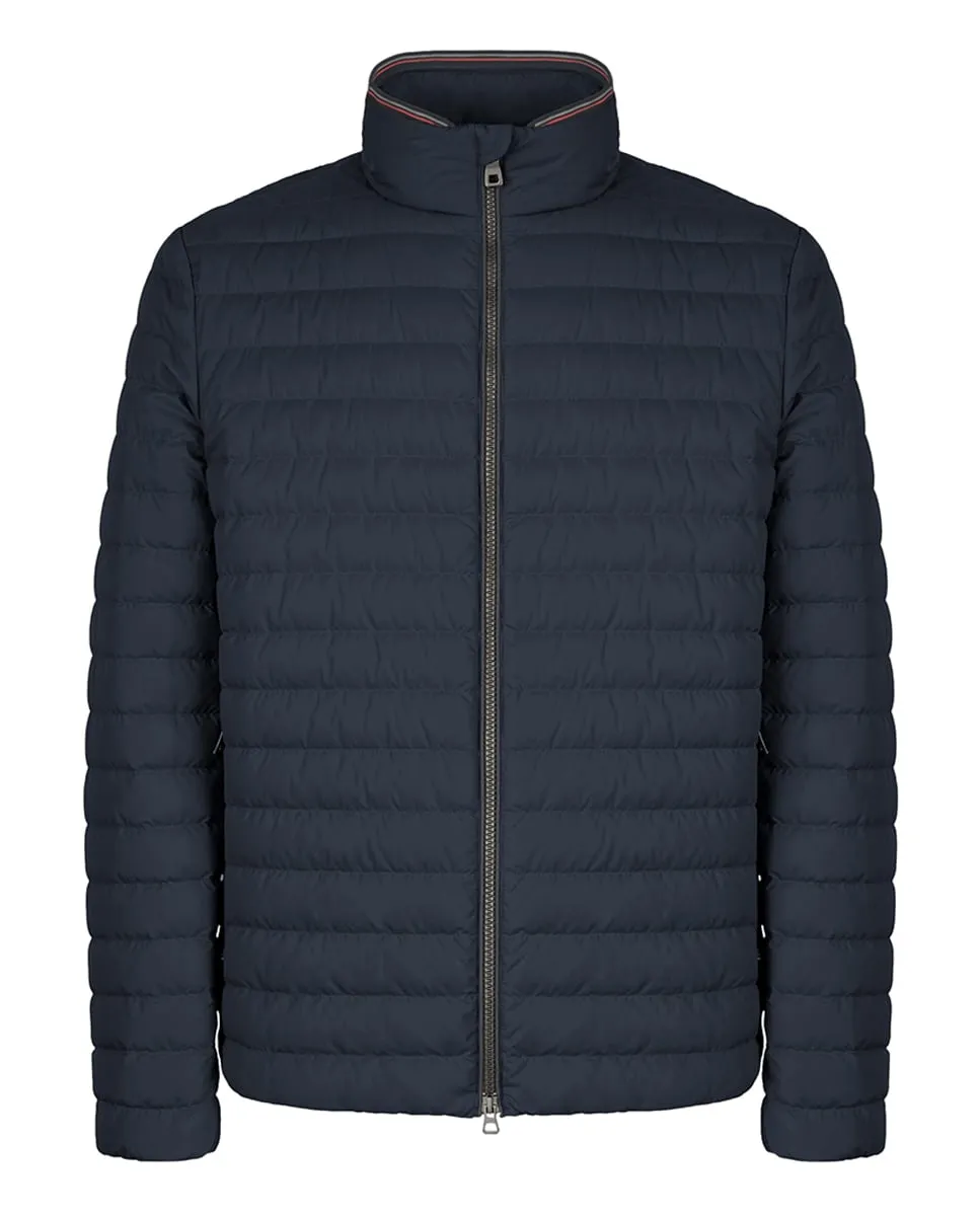 

Короткий мужской пуховик, водо- и ветронепроницаемый Geox, темно-синий