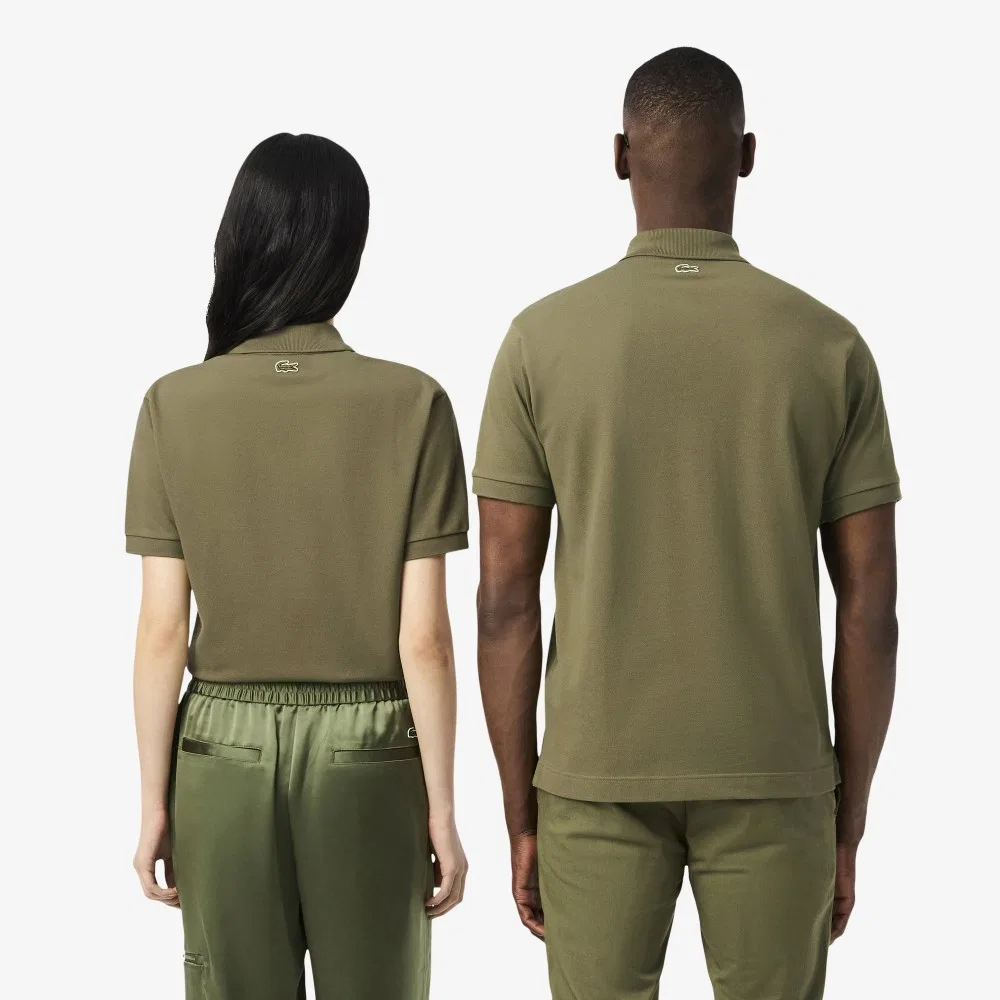 Мужская футболка-поло Lacoste Soft Branding, цвета хаки — фото 3