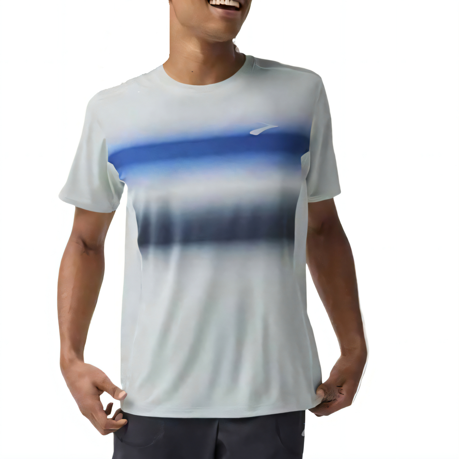 

Brooks Мужские футболки с круглым вырезом, сине-серые, Серый, Brooks Мужские футболки с круглым вырезом, сине-серые