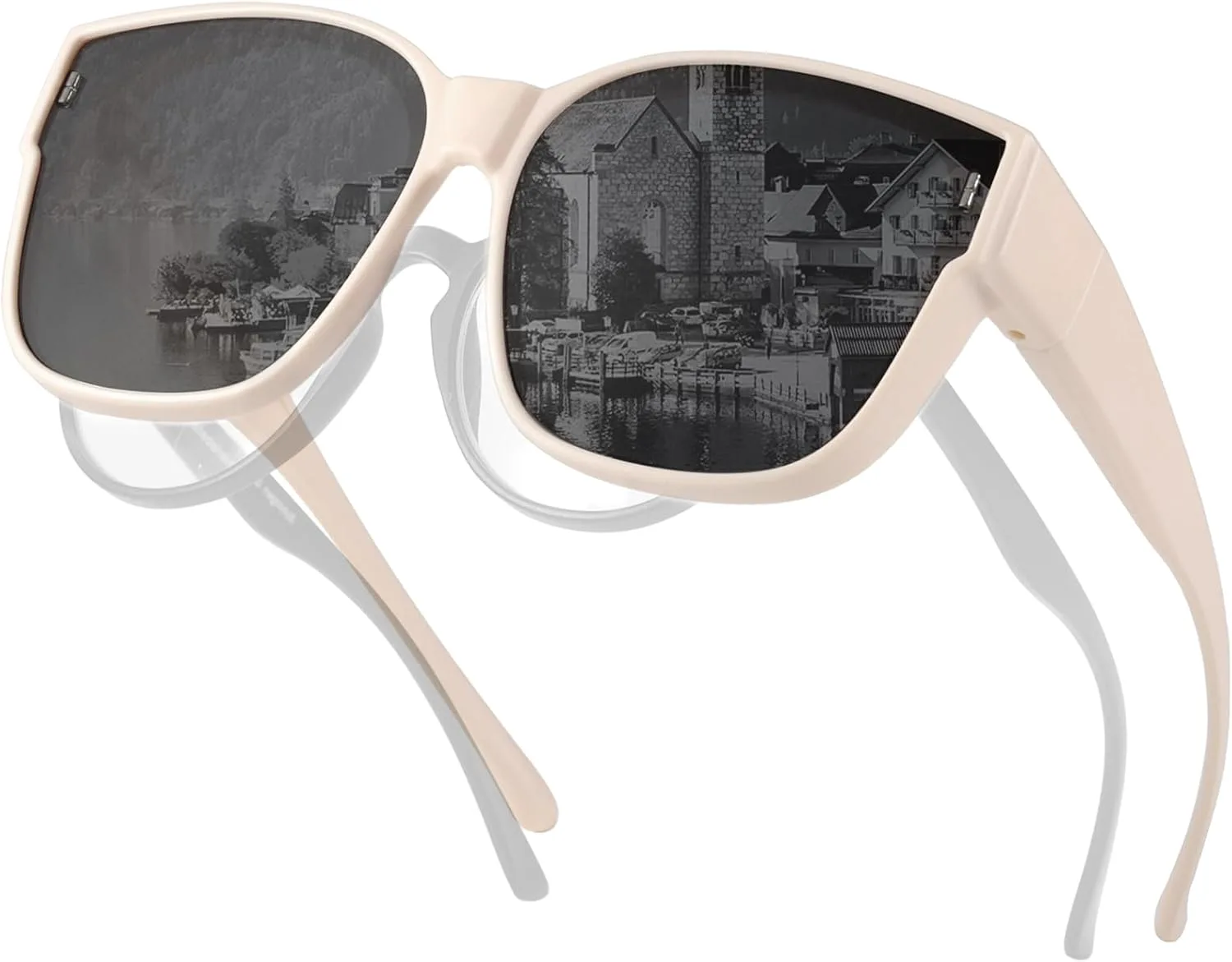 

Солнцезащитные очки Trysee Oversized для женщин, надеваемые поверх очков с диоптриями, поляризованные, с защитой от УФ-излучения, модель TS3091, C07 Beige