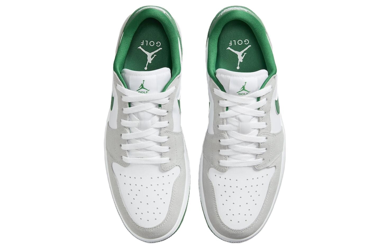 Jordan Air Jordan 1 винтажные баскетбольные кроссовки мужские, White/Gray/Green — фото 4