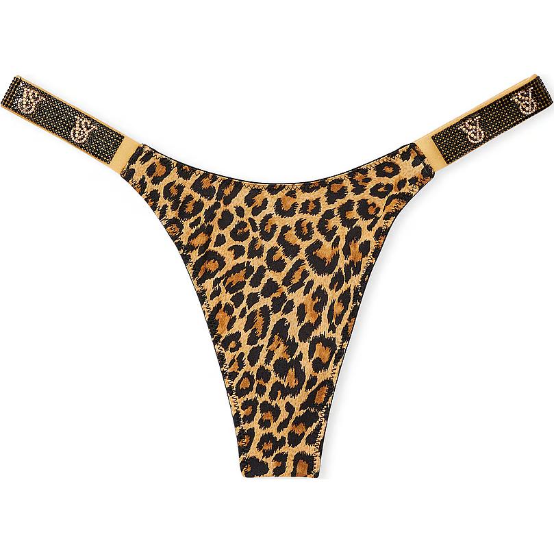 

Victoria's Secret Очень сексуальное блестящее стрейч кружевное стринги Rose Lace / Leopard Thong женские 1 упаковка леопардовый принт
