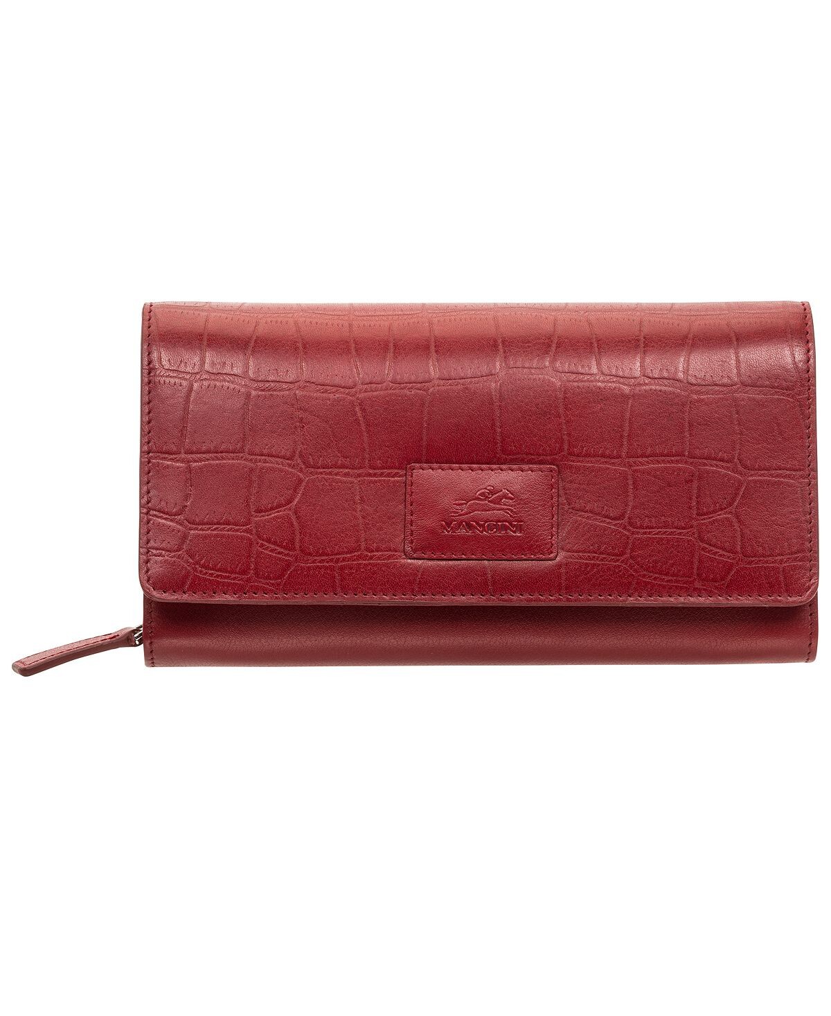 

Женский кошелек Croco Collection с защищенным RFID-клатчем Mancini, красный