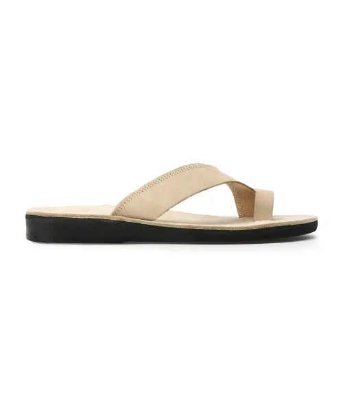 Унисекс сандалии из нубука JERUSALEM SANDALS ECHO-WHITE белые — фото 4