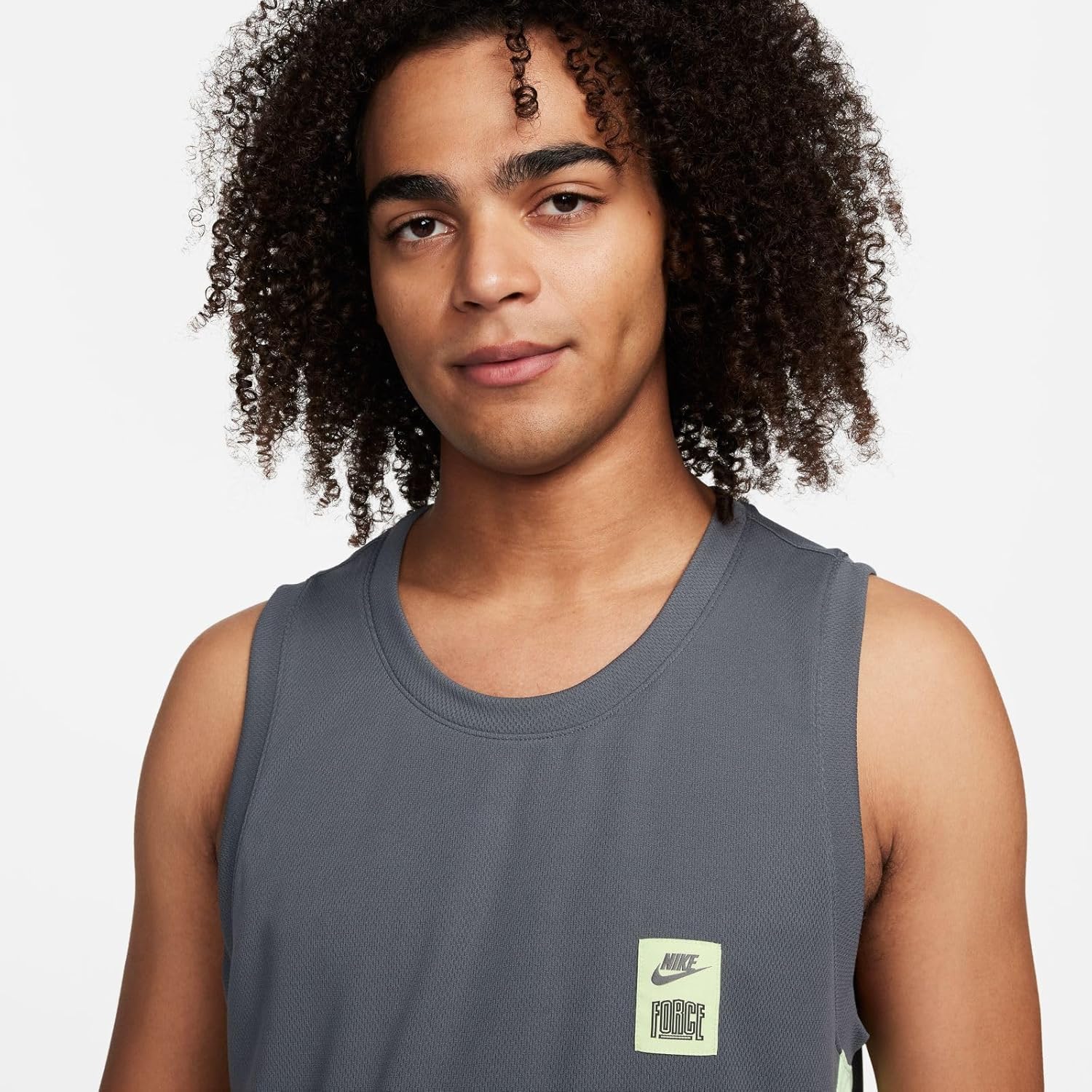 Nike M NK DF Strtfv JSY Men's T-Shirt, Iron Grey/Black/Barely Volt/Iron Gr — фото 4