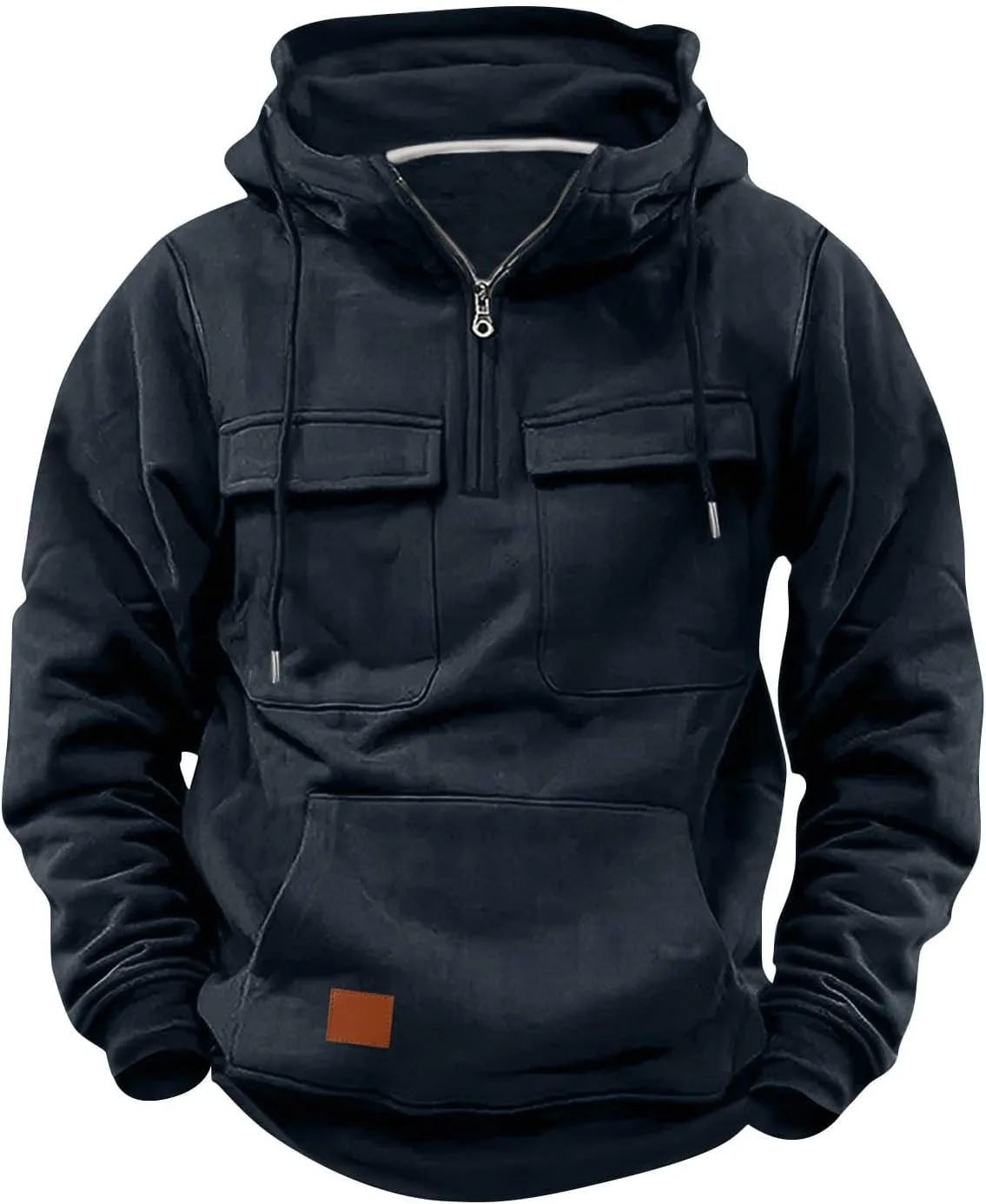 

Тактический худи с капюшоном на четверть молнии и карманами