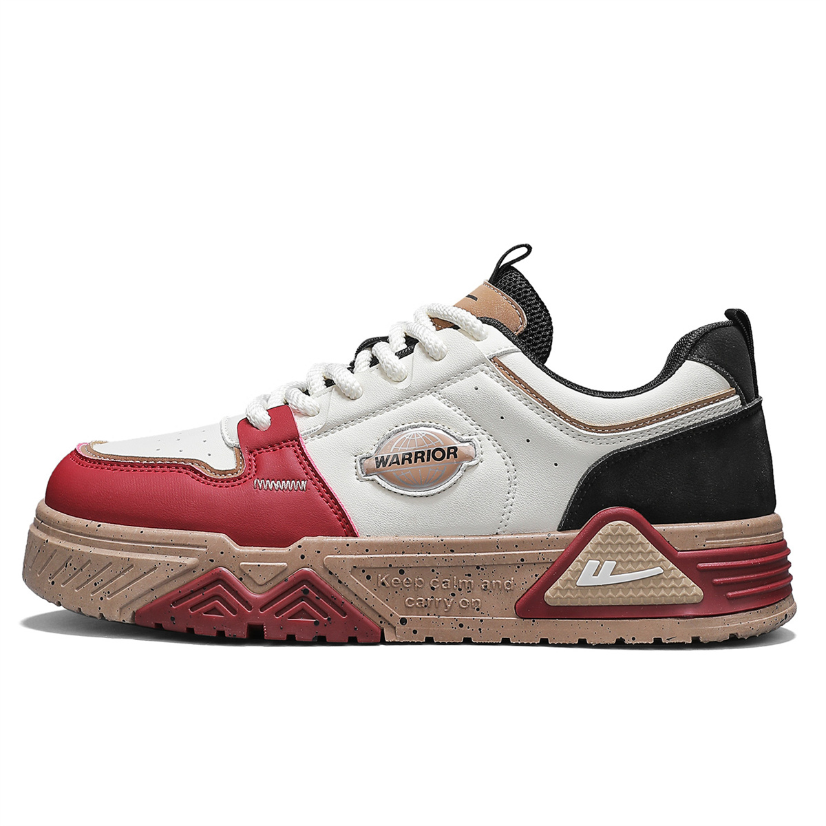 

Кроссовки для скейтбординга мужские low top WARRIOR, бежевый/красный/черный